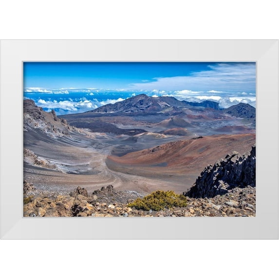 Engelbrecht, Jim 24x17 White Modern Wood Framed Museum Art Print Titled - Crater-Haleakala-Maui-Hawaii-USA