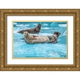 thumbnail image 1 of Engelbrecht, Jim 32x23 Gold Ornate Wood Framed with Double Matting Museum Art Print Titled - Harbor Seal-LeConte Bay-Alaska-USA, 1 of 4