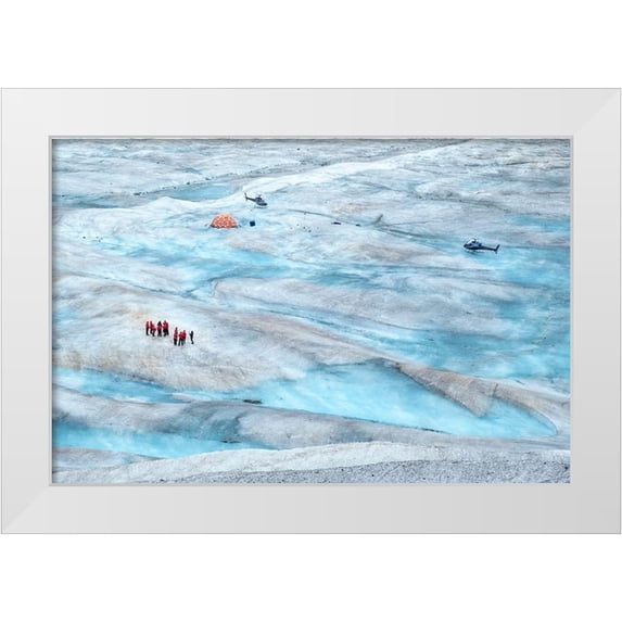 Engelbrecht, Jim 32x23 White Modern Wood Framed Museum Art Print Titled - Base camp-Mendenhall Glacier-Juneau-Alaska-USA