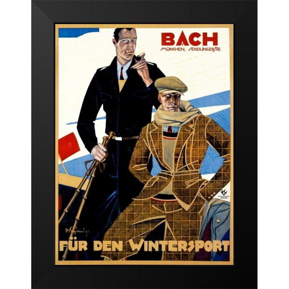 Engelhard, Julius Ussy 19x24 Black Modern Framed Museum Art Print Titled - Bach / Fur den Wintersport