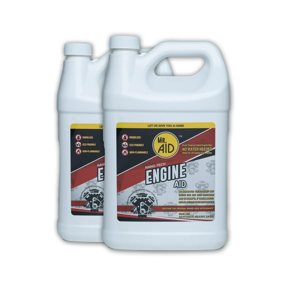 Engine AID Effectively Cleans Car Engine Bays Without Water, Designed To Remove Dirt, Oils & Grease, Non-Flammable & ECO Friendly, (128 Fl Oz) 1.0 GAL W/4/Microfiber Towel + 2 Spray Bottle (2-Pack)