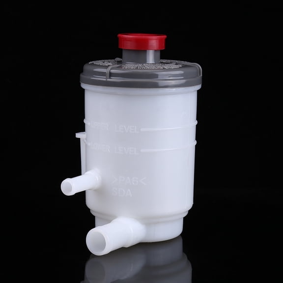 Engine Bay Power Steering Fluid Reservoir, White Plastic, Easy Install, For Select <span Style="background:red"></span> <span Style="background:red"></span>