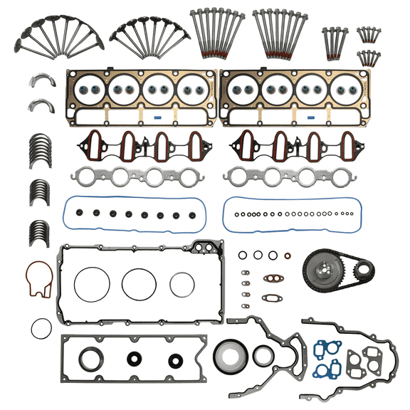 Engine Bearing Full Gasket Bolts Set Timing Chain For Chevy Silverado GMC Savana Yukon 4.8L 5.3L 99-2001