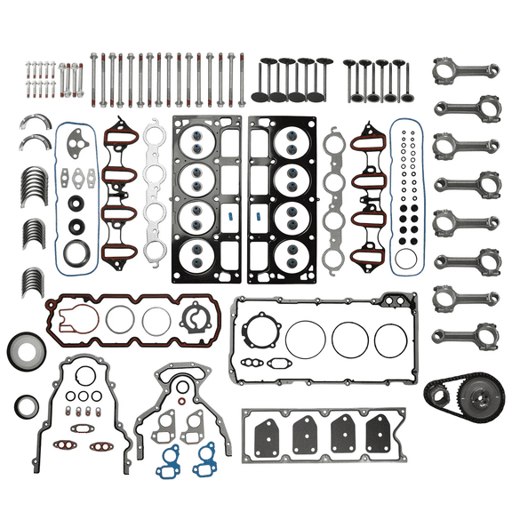 Engine Bearing Full Head Gasket Bolts Set Timing Chain Kit Con Rod Fit For 20052009 GMC Buick Chevrolet Hummer 5.3L