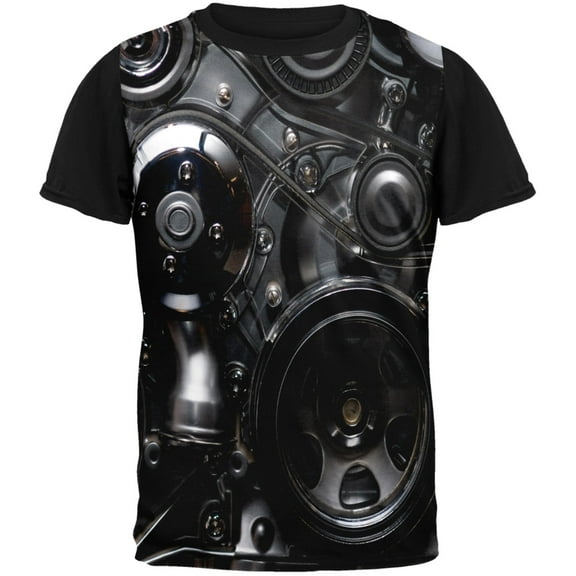 Engine Belt Adult Black Back T-Shirt - Medium
