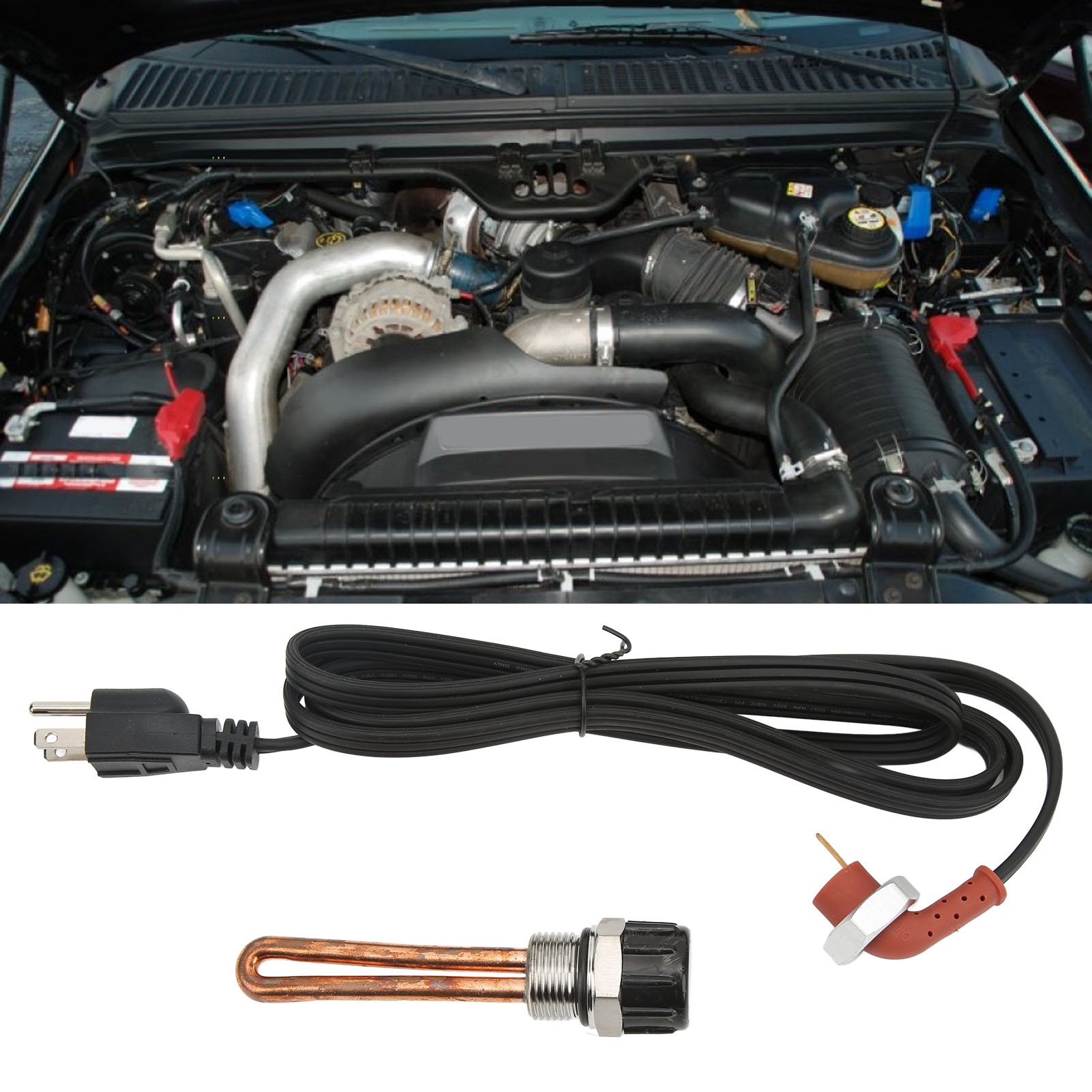 Engine Block Heater , Quick Heating Block Heater Cable US Plug 120V