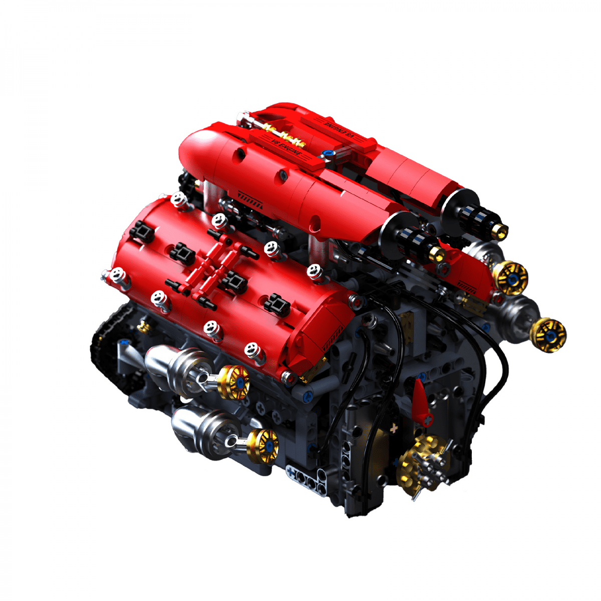 Engine Building Block Sets-V8 Engine Model Kit that Runs for Adults & Teens 14+ STEM Car Engine with Motors for Desk Display & Gifts