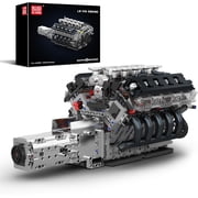 Engine Building Blocks Sets- Build Your Own STEM V10 Engine Model Kit, 10-Cylinder Car Engine Building Engineering Toys for Adults Collections Home or Office D cor 1834+PCS