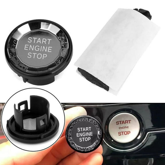 Engine Button Knob Switch Decor Cover For Jaguar XF XE F-Pace 2016-2019 Plastic Interior Start Stop Trim Replacement Fits Dashboard Upgrade Easy Direct Install