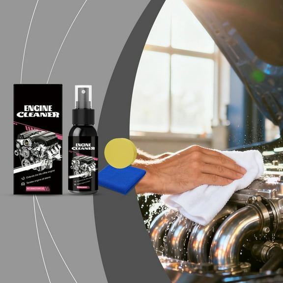Engine Cleaner 50ml,Deep Oil Stain Removal and Maintenance Spray for Car Engines,Safe Gentle Formula Protects Parts,Easy Application for Vehicles and Motorcycles,Keeps Engine Running Smooth-A