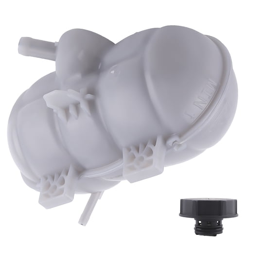 Engine Coolant Reservoir Expansion Tank with Cap for Ford Mustang 2015-2023, 4L Gray Plastic Cooling System Tank, Fits FR3Z8A080A, DG9Z8100A, 603-285, Pressurized Design