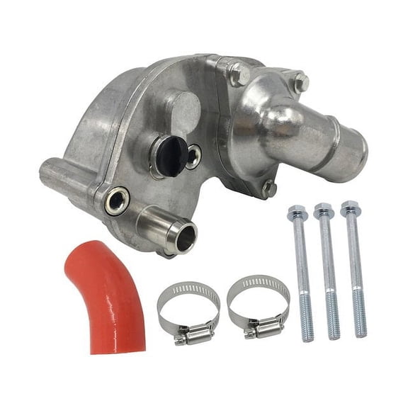 Engine Coolant Thermostat Housing Assembly and Bypass Hose Kit, Aluminum - Compatible with 2002 - 2010 Ford Explorer 4.0L V6 (With 1 Sensor on Thermostat Housing) 2003 2004 2005 2006 2007 2008