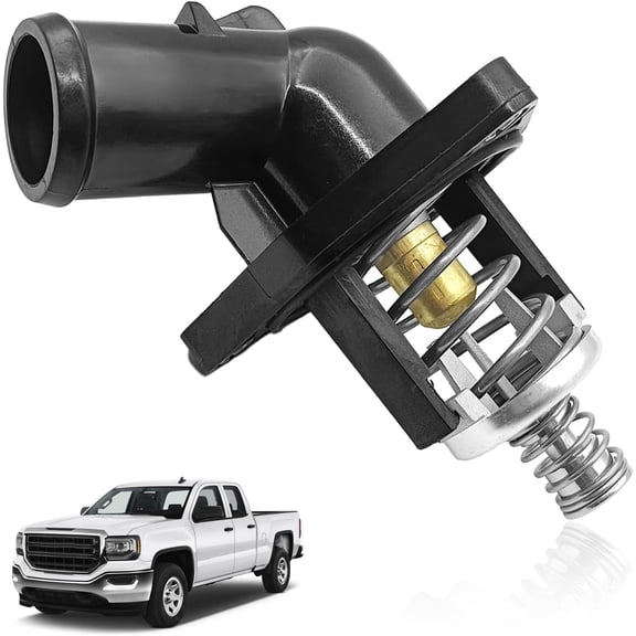 Engine Coolant Thermostat Housing Assembly Compatible with Chevrolet 2014-2019 Silverado 1500,2015-2020 Suburban Tahoe Replacement for GMC 2014-2019 Sierra,2015-2020 Yukon Replaces 15-11125 12674639