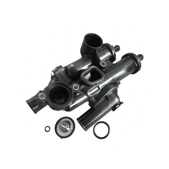 Engine Coolant Thermostat Housing Assembly - Compatible with 2007 - 2017 Jeep Compass MK 2008 2009 2010 2011 2012 2013 2014 2015 2016