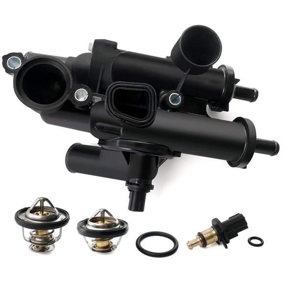 Engine Coolant Thermostat Housing Assembly with Sensor Compatible with Dodge Avenger 08-14, Journey 09-20, Chrysler 200 11-14, Jeep Compass Patriot 07-17, Caliber 07-12, 2.0L 2.4L Replace 68003582AB