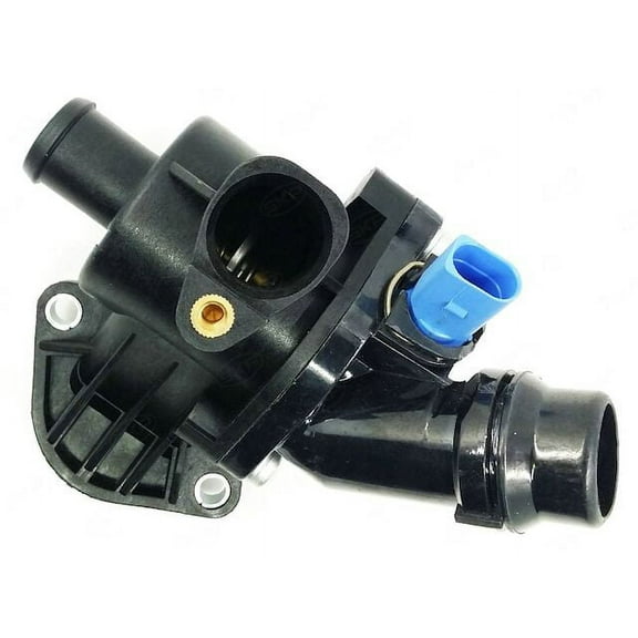 Engine Coolant Thermostat Housing Assembly with Thermostat and Sensor - Upper and Lower - Compatible with 2002 - 2005 Audi A4 Quattro 1.8L 4-Cylinder 2003 2004