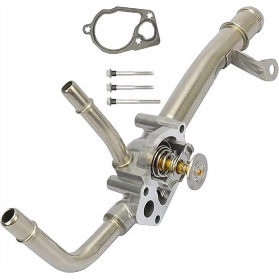 Engine Coolant Thermostat Housing W/Water Inlet & Gasket - DOHC 4,6Cyl 3.6 2.5L - Compatible with Chevy, GMC, Buick, Saturn Vehicles - 2007-2017 - Traverse, Acadia, Enclave, Outlook