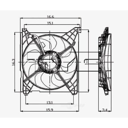 Engine Cooling Fan Assembly Fits select: 1999-2005 HYUNDAI SONATA, 2001-2006 KIA OPTIMA