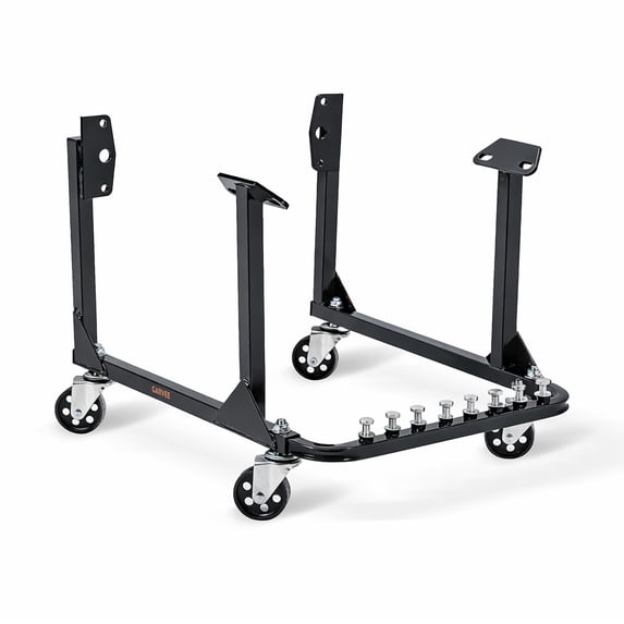 Engine Cradle with Wheels, 750 LBS Capacity Rolling Engine Stand, 4 Swivel Casters, 4 Mounting Positions, Steel Engine Dolly for Chevy Small Block and Big Block, 23.62 x 18.62 x 13.58 in