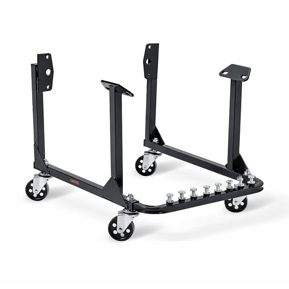 Engine Cradle with Wheels, 750 LBS Capacity Rolling Engine Stand, 4 Swivel Casters, 4 Mounting Positions, Steel Engine Dolly for Chevy Small Block and Big Block, 23.62 x 18.62 x 13.58 in