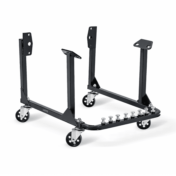 Engine Cradle with Wheels,750 LBS Load Capacity Rolling Engine Stand with 4 Swivel Casters and 4 Hook Positions, Engine Cradle Rolling Stand for Chevy Small Block and Big Block 23.62"L*18.62"W*13.58"