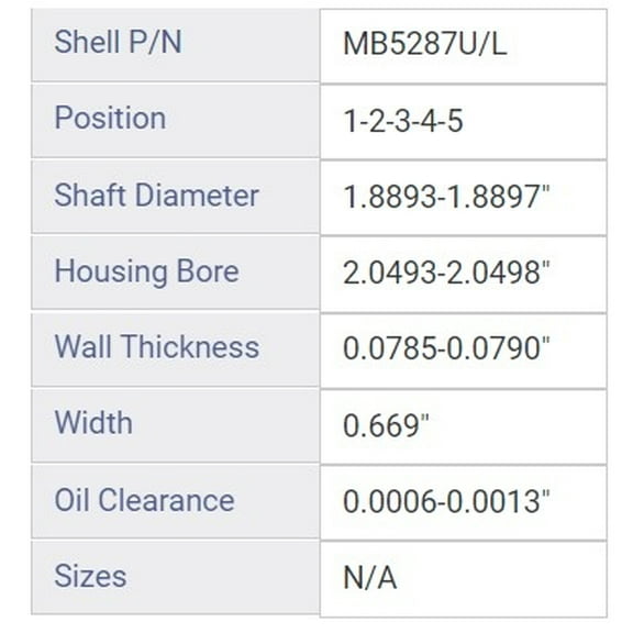 MAIN BRNG GM TOY 1.8L DOH
