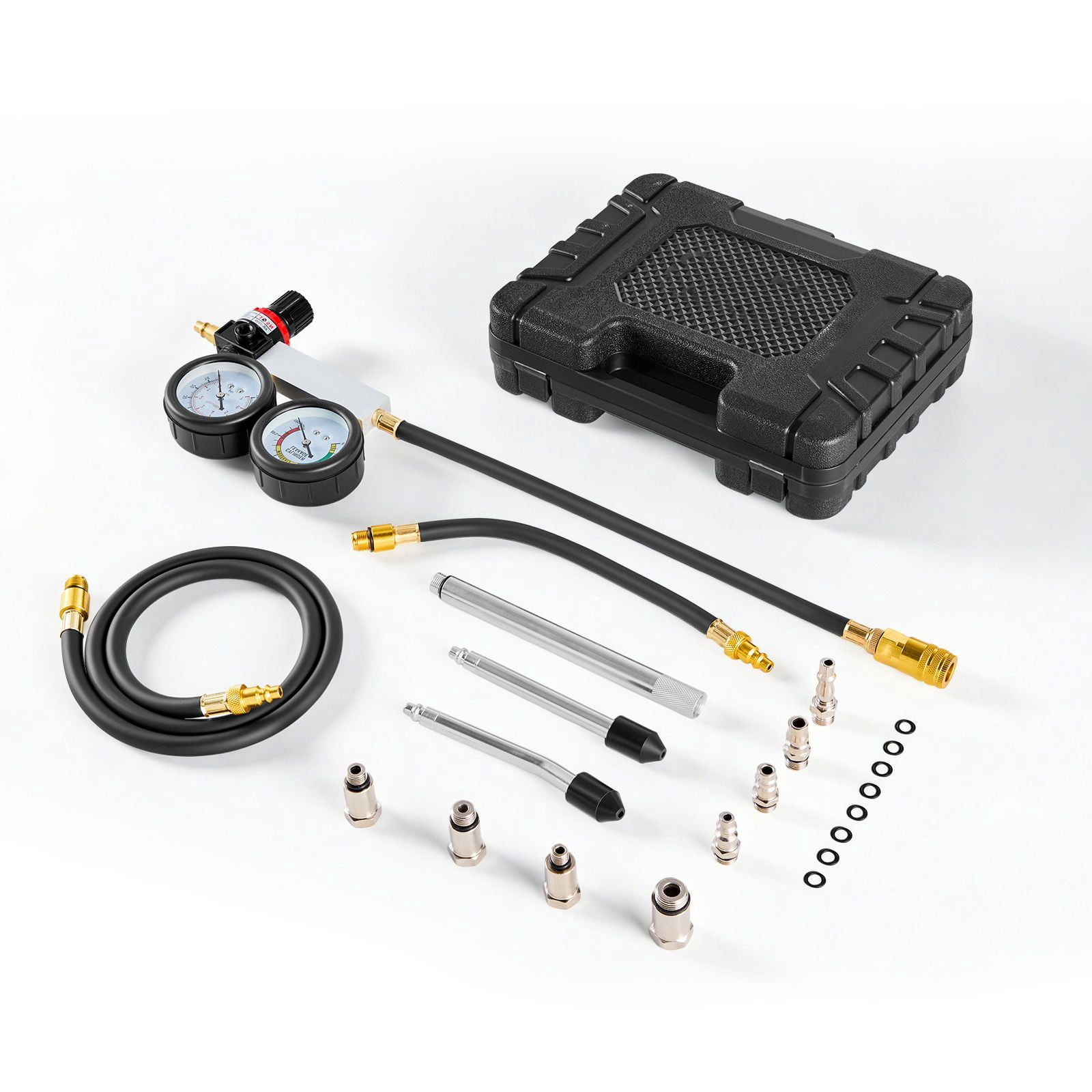 Engine Cylinder Compression Test Kit 0-100 PSI Gauge with 4 Adapters 2 ...
