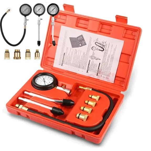 Engine Cylinder Compression Tester Gauge Kit Gas Petrol Diagnostic Testing Tool