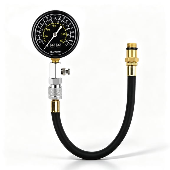 Engine Cylinder Compression Tester Kit with 0-300 PSI Gauge, Automotive Test Tool