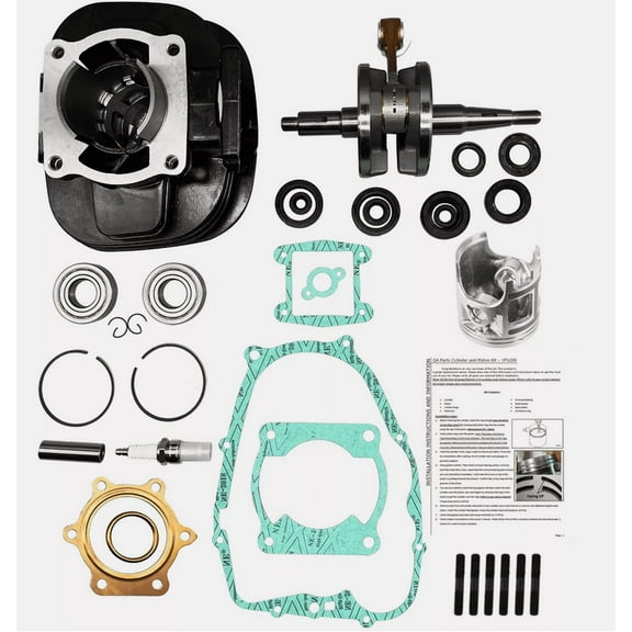 Engine Cylinder Jug Piston Gasket Kit Top End Rebuild Kit Compatible for Yamaha Blaster 200 YFS 200 1988-2006 66mm