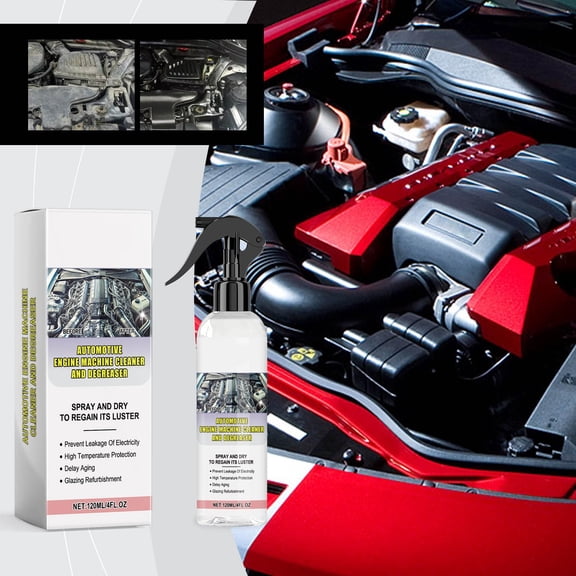 Engine Degreaser Spray for Cars 120ml – Automotive Engine Cleaner, Removes Grease and Carbon Deposits, Improves Performance and Fuel Efficiency
