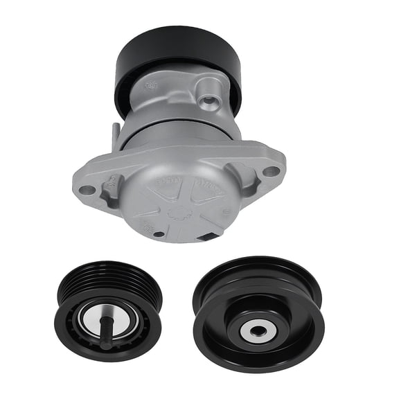Engine Drive Belt Tensioner and Idler Pulley Kit for Mercedes-Benz C E CLK GLK ML SL, Fits M272 M273 Engines, OEM 2722000270 2722000070 2722020000, Steel Direct Replacement