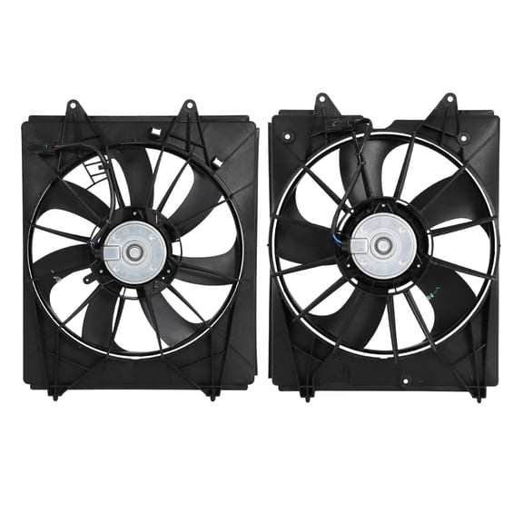 Engine Driver+Passenger Side A/C Condenser Radiator Cooling Fan Assembly For 2011-2016 Honda Odyssey SE EX LX Set of 2