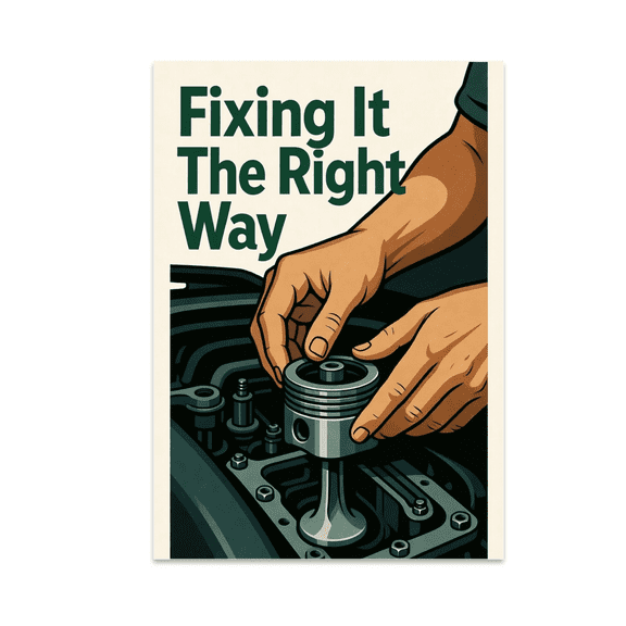 Engine Fixing Wall Decor - Auto Mechanic Enthusiast - 13x19 Poster Print