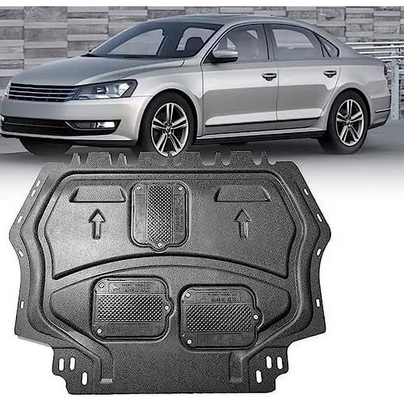 Engine Guards Mud Flaps for VW Passat 2012 2013 2014 2015 2016 2017 2018 Front Engine Splash Shield Guards Suitable for Passat Under Engine Cover Directly Replace Original One Black