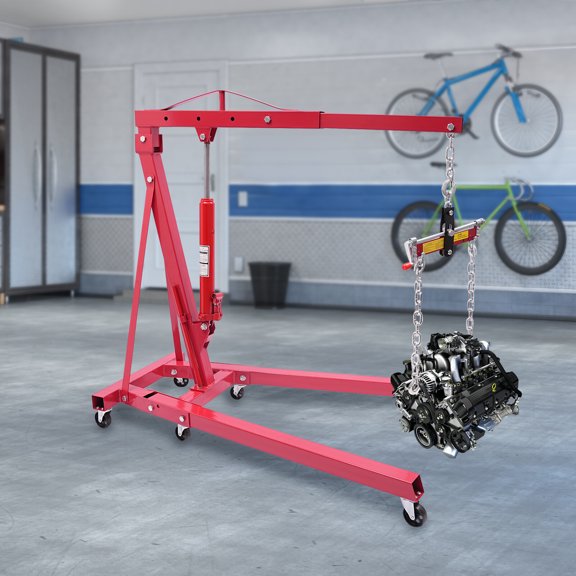 Engine Hoist & Leveler Cherry Picker Folding Hydraulic Crane Lift Tools 4400 LBs