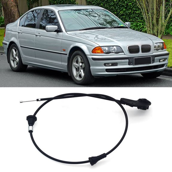 Engine Hood Release Cable for 3' E46 320I 323I 330I Engine Bowden Cable Kit Hood Release Wire 51238208442