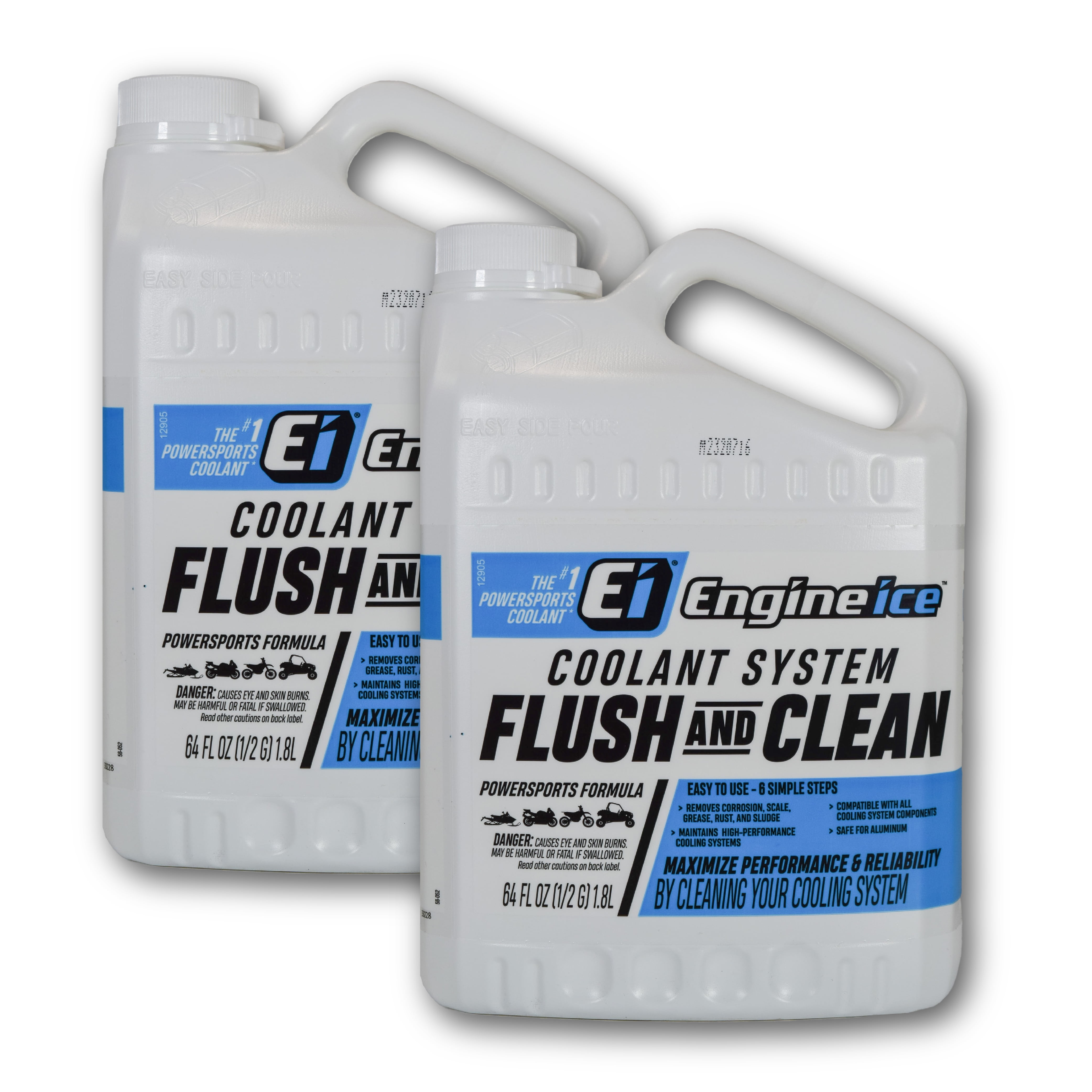 Engine Ice Coolant System Flush and Clean - 0.5 Gal (2-Pack) - Enhances Cooling Efficiency & Improves Engine Performance in Bikes, Cars, ATVs, & More