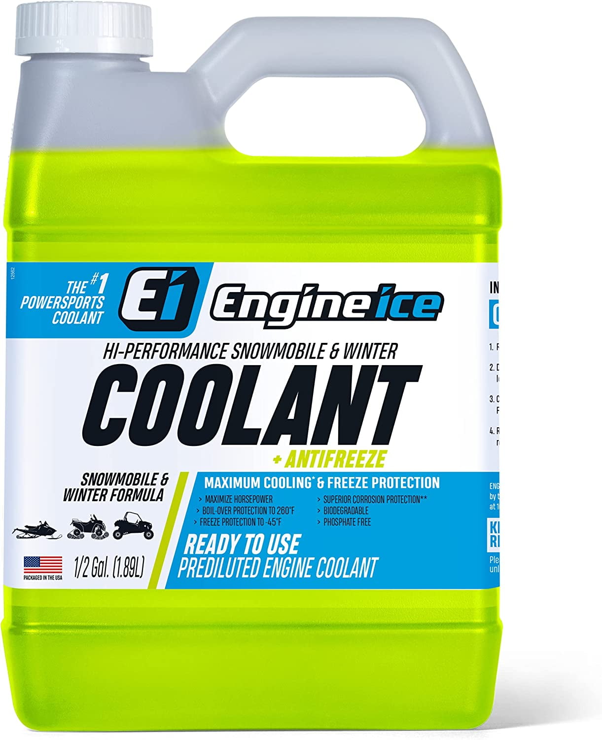 Engine Ice Hi-Performance Snowmobile Winter Coolant + Antifreeze - 1/2 Gallon