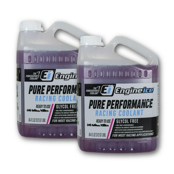 Engine Ice Pure Performance Racing Coolant - 0.5 Gallon - Ready-to-Use, Non-Toxic, Biodegradable for Motorcycles, ATVs, Cars, and more (2 Pack)