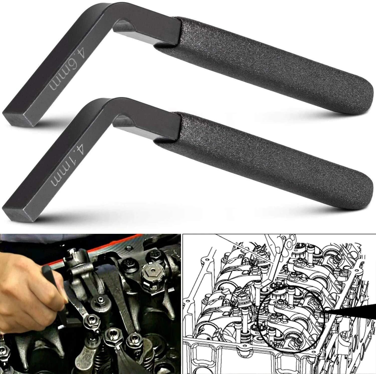 Jake Tool Engine Jake Brake Feeler Gauge Adjustment 4.6MM & 4.1MM Tool for ...