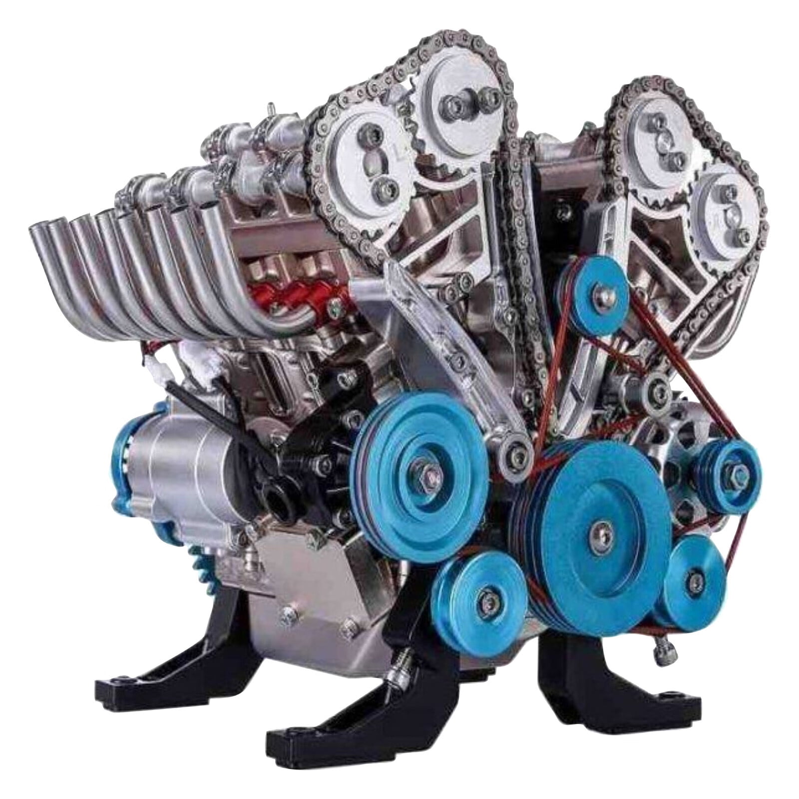 Cool DIY 8Cylinder Car Engine Model Building Kit, Mini Desktop Engine