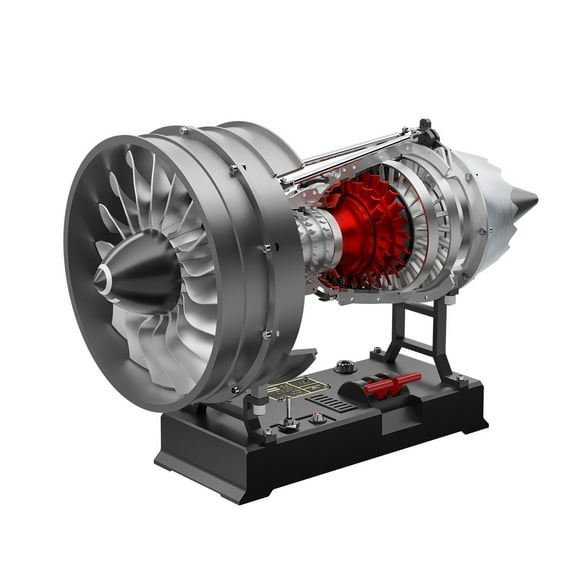 Engine Model Kit, 1/12 Scale Military Stealth Fighter Turbofan Engine Model, DIY Metal Educational Physics Experiment STEM Toys for Adults Gifts (300+PCS)