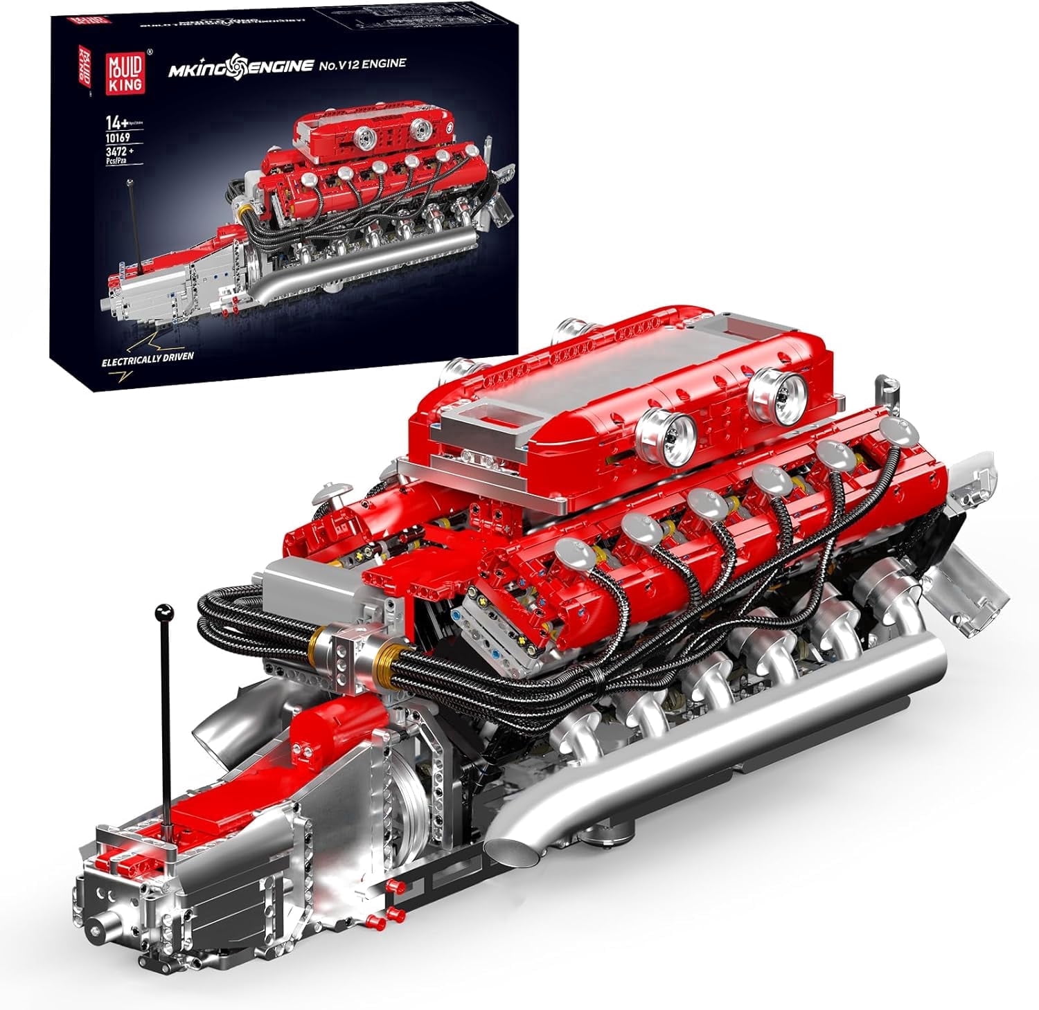 Engine Model Kit That Runs, MOC Engineering Model Building Kit with L Motor AA Battery Box, 3472 PCS STEM Engineering Building Blocks for Adults