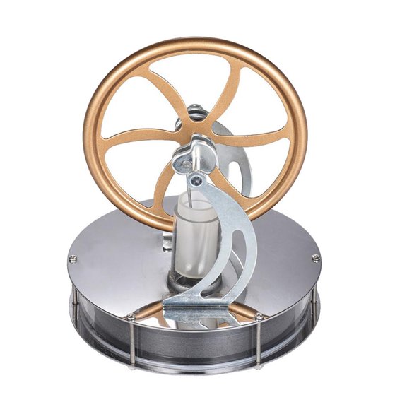 Engine Model Kit Working Stirling Engine Hobby Science Kit for Middle High School Physics Projects Students Hobby Gift with Brass Flywheel Metallic Base