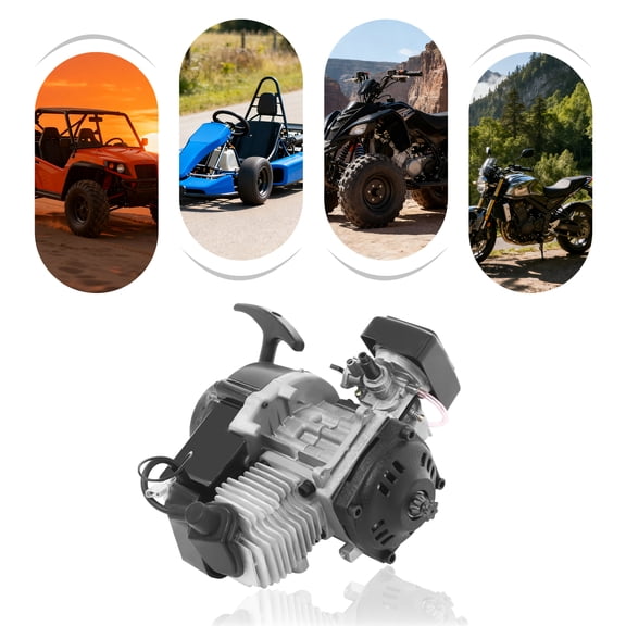 Engine Motor 49CC 2 Stroke Racing Complete Engine Motor Pull Start Motorized Bike Engine Kit for Pocket Bike Mini Dirt Bike ATV Scooter