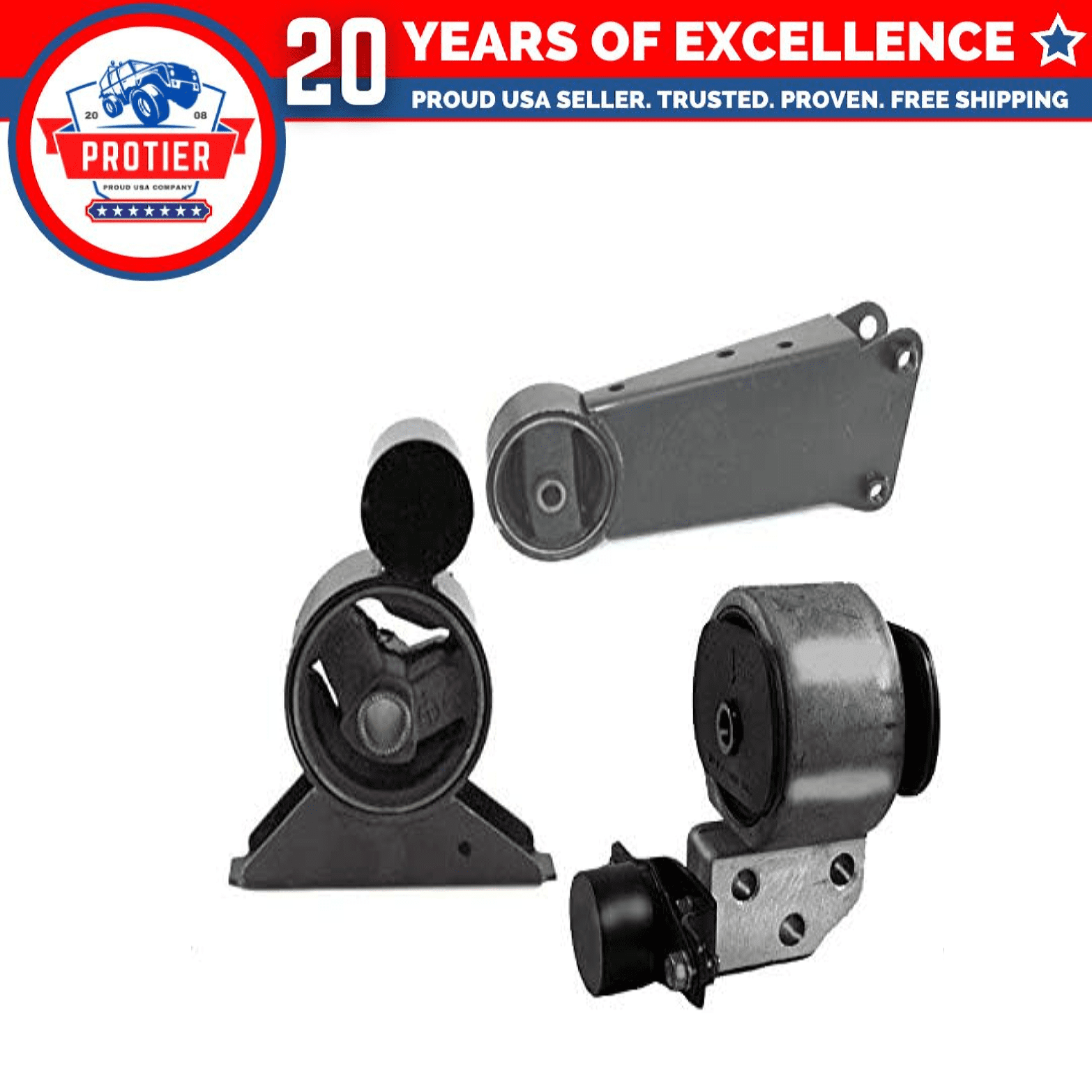 Engine Motor Mount 3PCS Set Compatible for 1996 Hyundai Accent 1.5L DOHC Compatible for Auto Trans