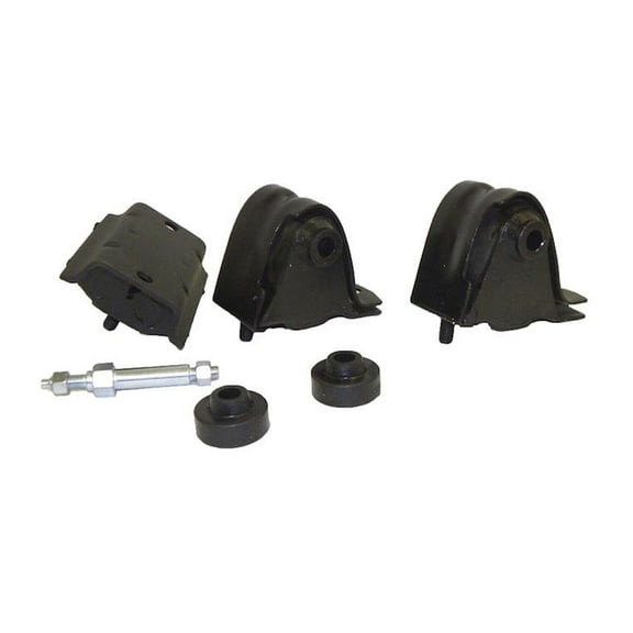 Engine Motor Mount Kit - Front and Rear Black Complete Mounting System