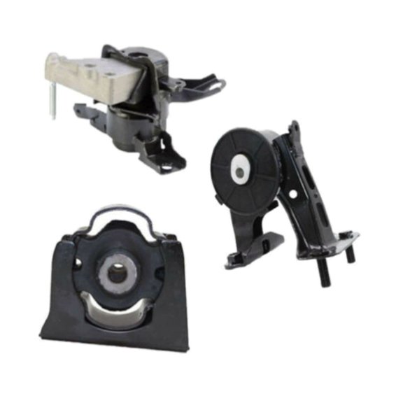Engine Motor Mount Set - 3 Piece Kit With Steel Construction And Bolt-On Installation