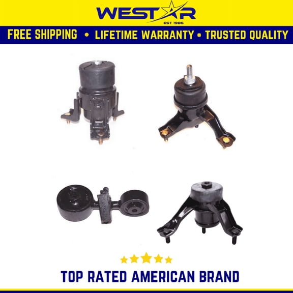 Engine Motor Mount & Transmission Mount Set 4pc Compatible with Fits 2007-2008 Toyota Solara 2.4L Manual Transmission | A4203 A4295 A4204 A4283